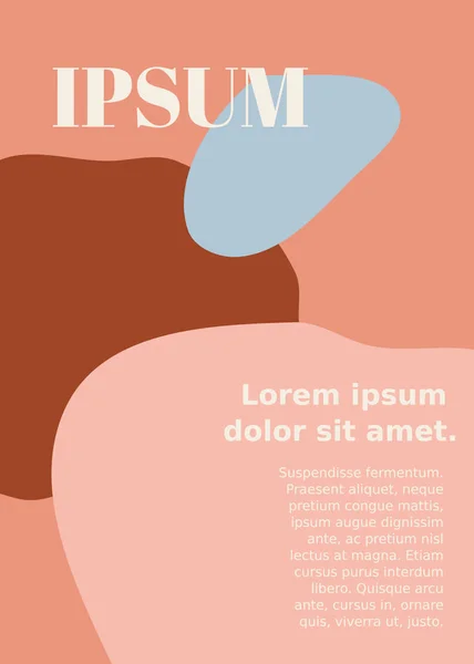 Organische Vormen Pastel Kleuren Met Voorbeeldtekst Indeling Moderne Stijlvolle Brochure — Stockvector