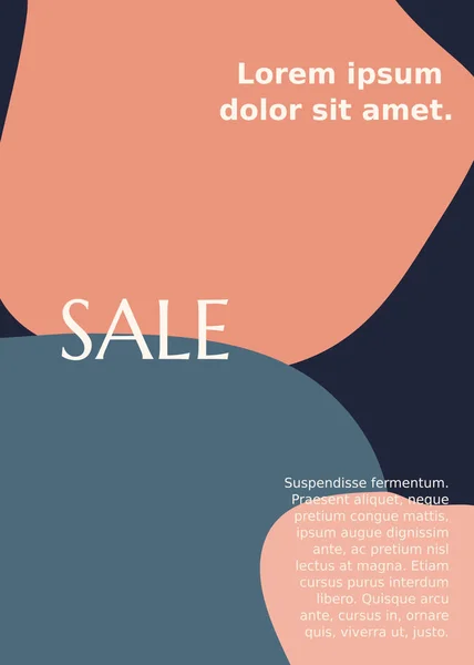 Forme Organiche Colori Pastello Con Layout Testo Esempio Brochure Poster — Vettoriale Stock