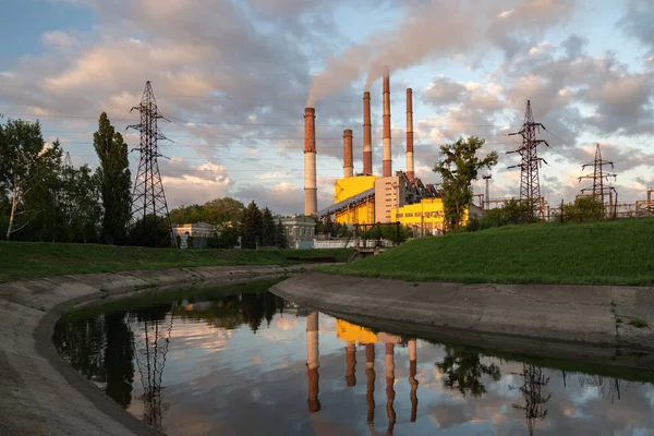 Zmievskaya Thermal Power Station Company Centrenergo Kharkiv Region Ukraine — Stock Photo, Image
