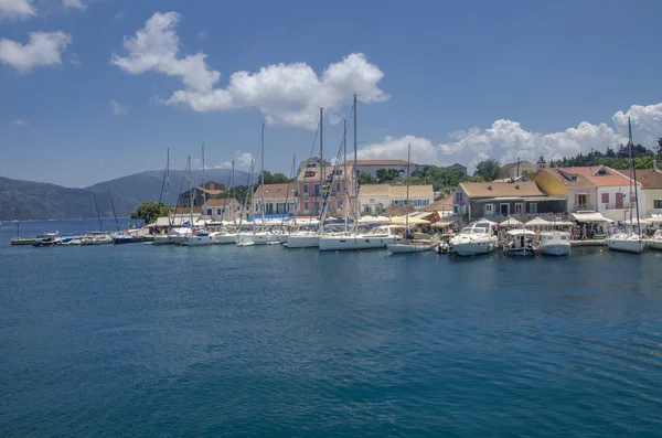 Pueblo Fiskardo Isla Cefalonia Mar Jónico Lefkada Grecia Mediterráneo — Foto de Stock