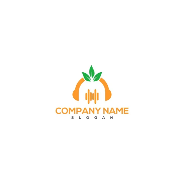 Cenoura Música Logotipo Design Vetor — Vetor de Stock