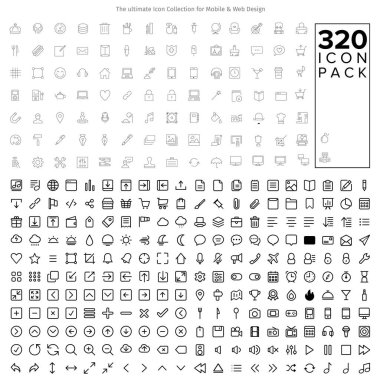 320 simge paketi logo tasarım vektörü