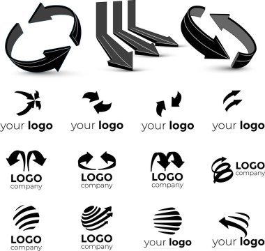 ok logosu tasarım vektör seti