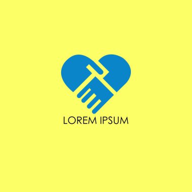 aşk el sıkışma logo tasarım vektör