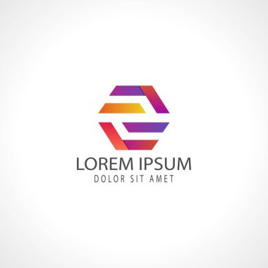 soyut altıgen logo tasarım vektörü