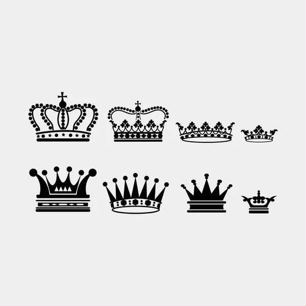 黑色皇冠标志设计矢量 — 图库矢量图片
