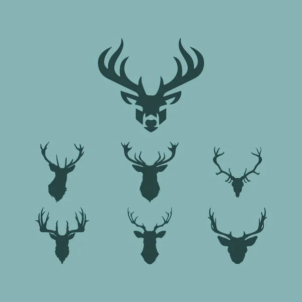 Set Deer Logo Design Vector — Stock Vector