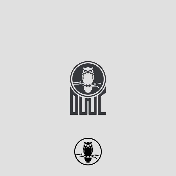 Baykuş Logo Tasarım Vektör Izole — Stok Vektör
