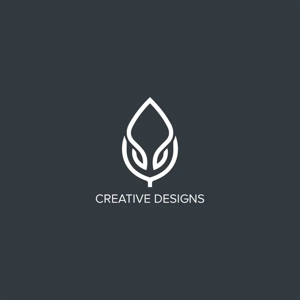 Hoja Logo Diseño Vector Aislado — Vector de stock