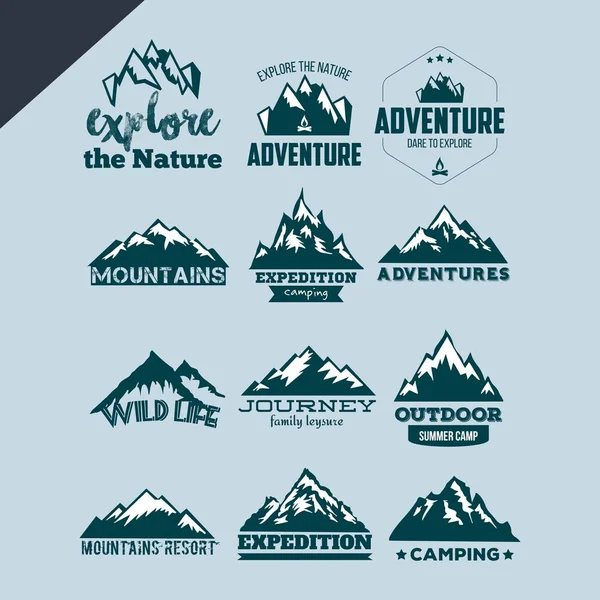 Aventure Montagne Logo Design Vecteur — Image vectorielle