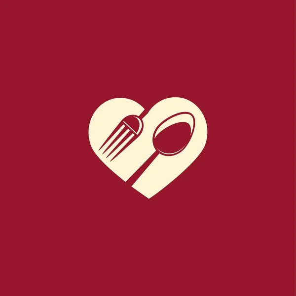 Amor Alimento Logotipo Design Vetor — Vetor de Stock