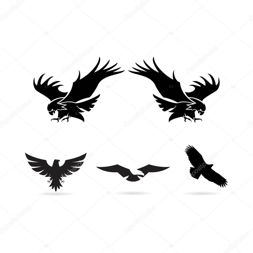 Set of eagle logo design vector