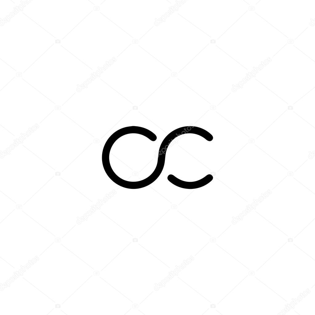 CC OC letter logo design vector