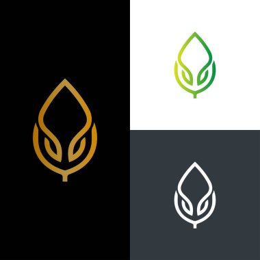lüks yaprak logo tasarım vektörü