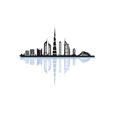 dubai silueti logo tasarım vektörü