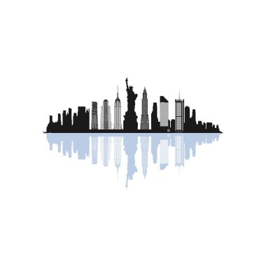 newyork silueti logo tasarım vektörü
