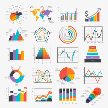 iş infografik logo tasarım vektör seti