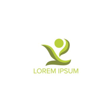 yoga iş logosu tasarım vektör soyut