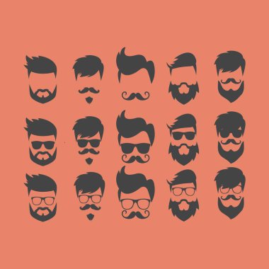 hipster insanlar logo tasarım vektör seti 