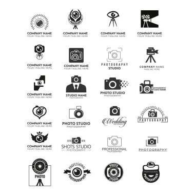 fotoğraf logosu tasarım vektör seti