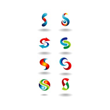 soyut S harfi logo tasarım vektörü