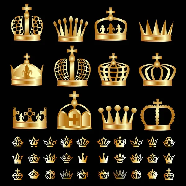 Вектор Дизайна Логотипа Золотой Короны — стоковый вектор