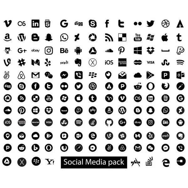 Szociális Média Ikoncsomag Logo Design Vektor — Stock Vector