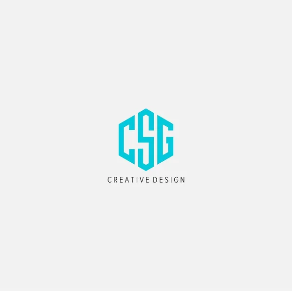 Csg Carta Logo Diseño Vector — Vector de stock