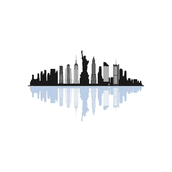 Newyork Skyline Logo Design Vector — Stock Vector