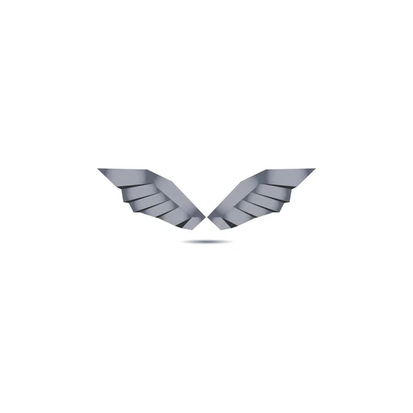Asas Origami Logotipo Vetor Design — Vetor de Stock