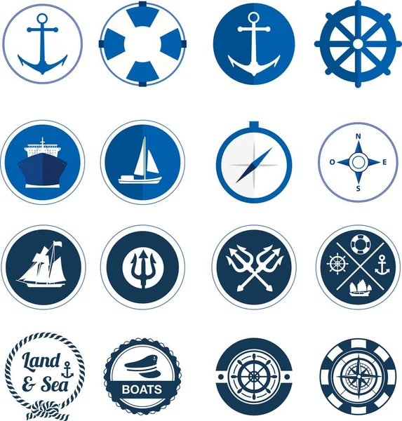 Vetor Design Logotipo Marinho Marítimo — Vetor de Stock