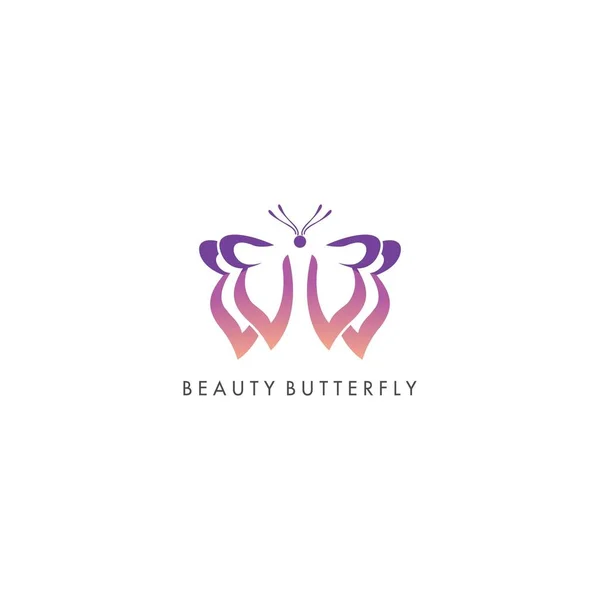 Szépség Pillangó Logo Design Vektor — Stock Vector