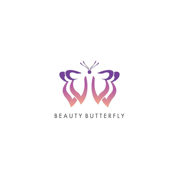 Schönheit Schmetterling Logo Design Vektor — Stockvektor