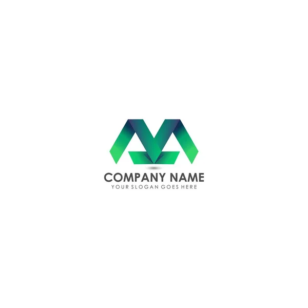 Abstrait Vert Lettre Logo Design Vecteur — Image vectorielle