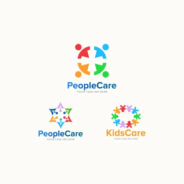 Logo Ludzie Opieka Projektować Wektor — Wektor stockowy