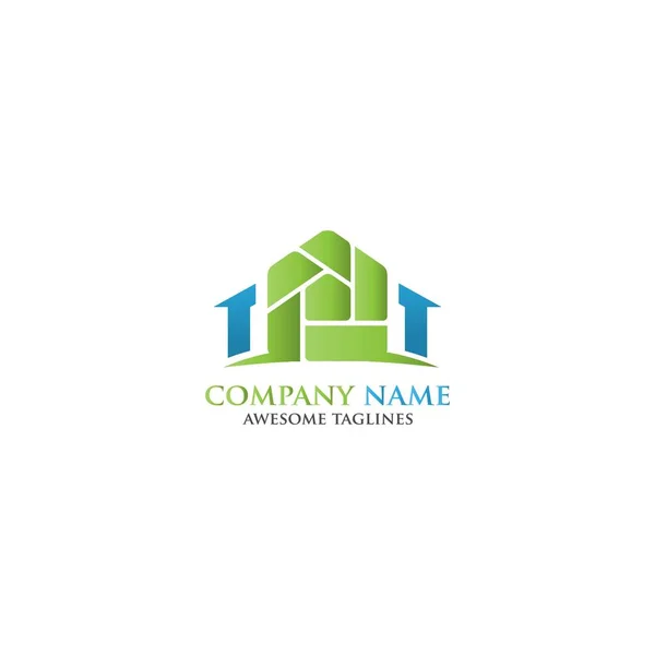 Negócio Casa Logotipo Design Vetor —  Vetores de Stock