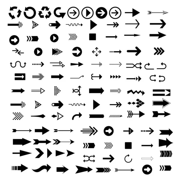Conjunto Flecha Logo Diseño Vector — Vector de stock