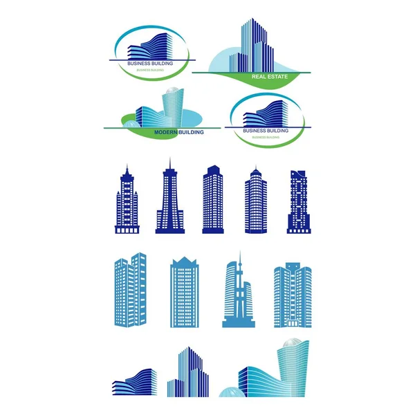 Construção Moderna Logotipo Negócio Vetor Design — Vetor de Stock