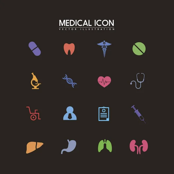 Ícone Médico Vetor Design Logotipo — Vetor de Stock