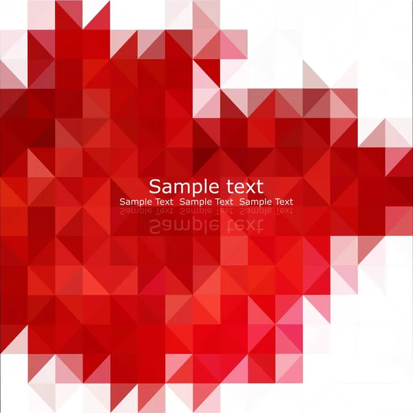 三角形のモザイクを持つ抽象的な赤い背景 — ストックベクタ