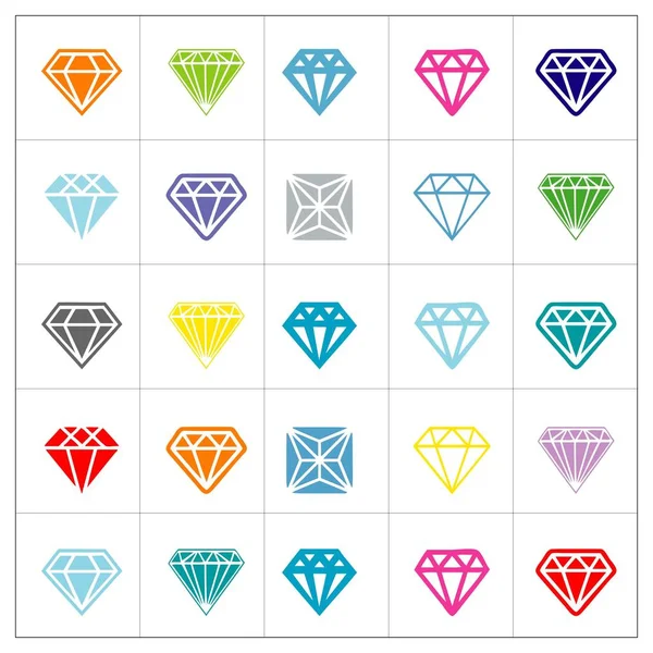 Set Diamond Collection Logo Design Vector — Stock Vector