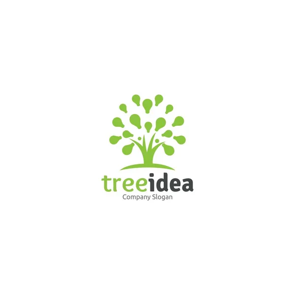Árvore Ideia Logotipo Design Vetor — Vetor de Stock