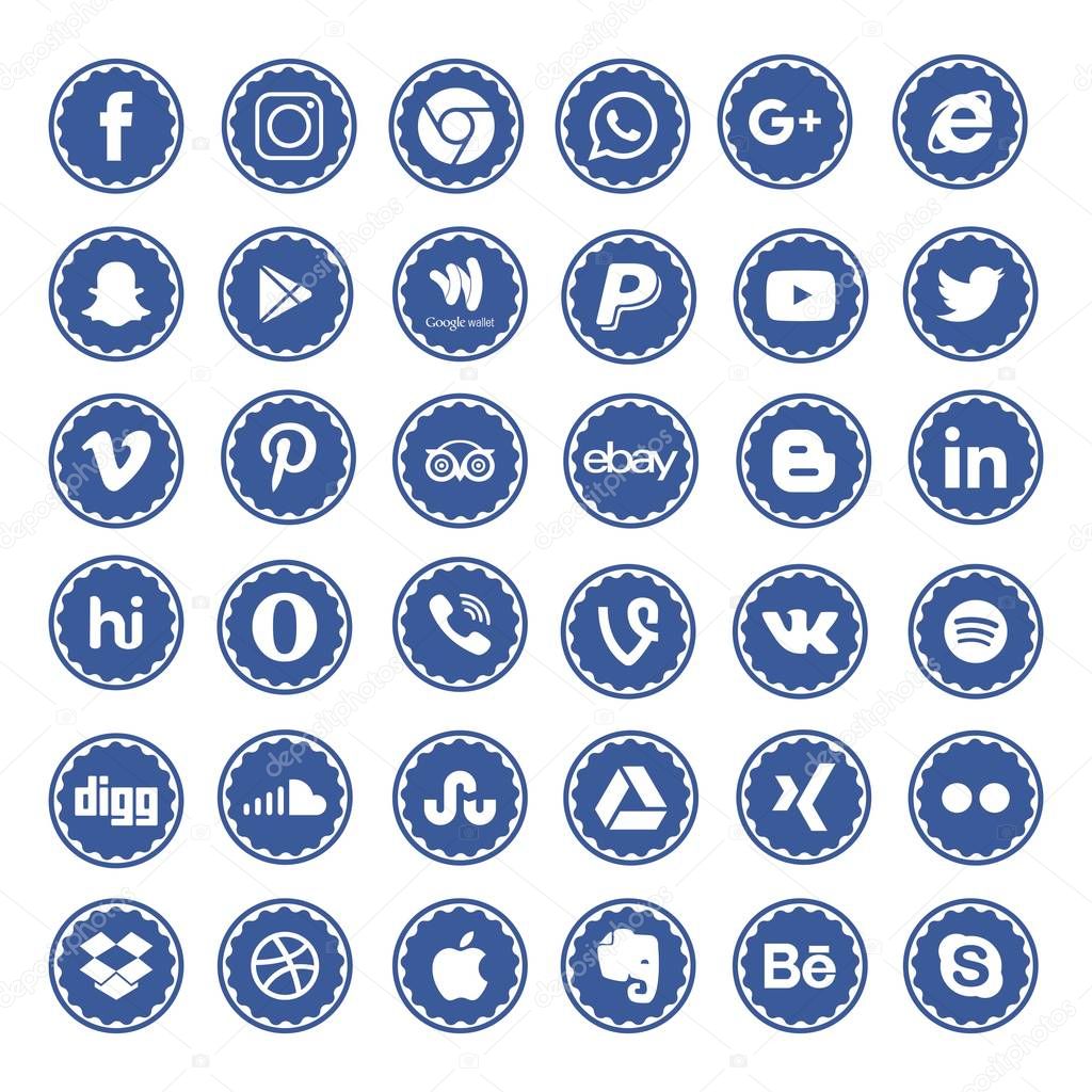 social media icon logo design vector