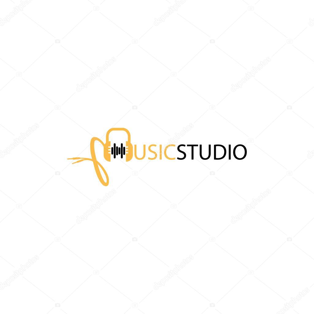 Music studio logo design vector
