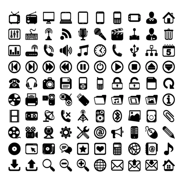 Ensemble Entreprise Technologie Icône Logo Design Vecteur — Image vectorielle