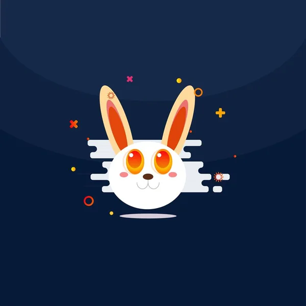 Cute Rabbit Logo Design Vector — Stock Vector