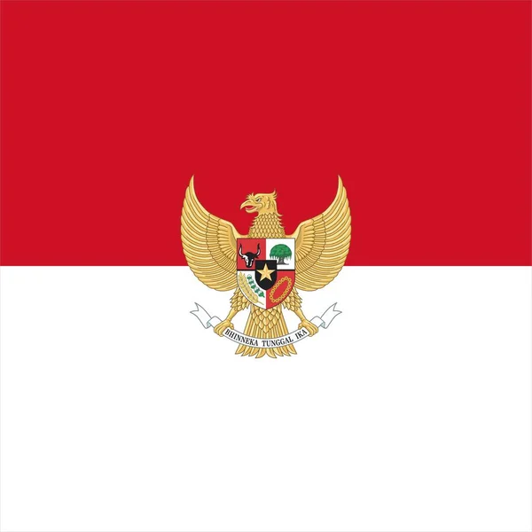 Endonezya Kırmızı Beyaz Logo Tasarım Vektörü — Stok Vektör