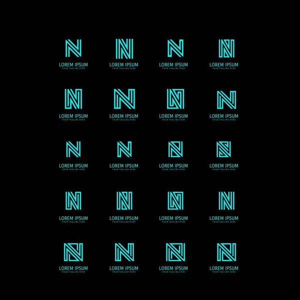 N文字ロゴデザインベクトルのセット — ストックベクタ