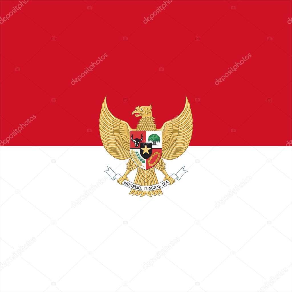 indonesia red and white logo design vector