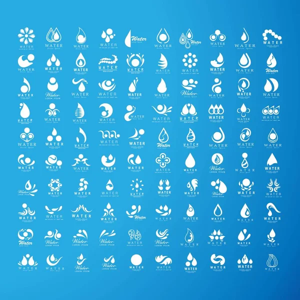 Conjunto Vectores Diseño Logotipo Agua — Vector de stock